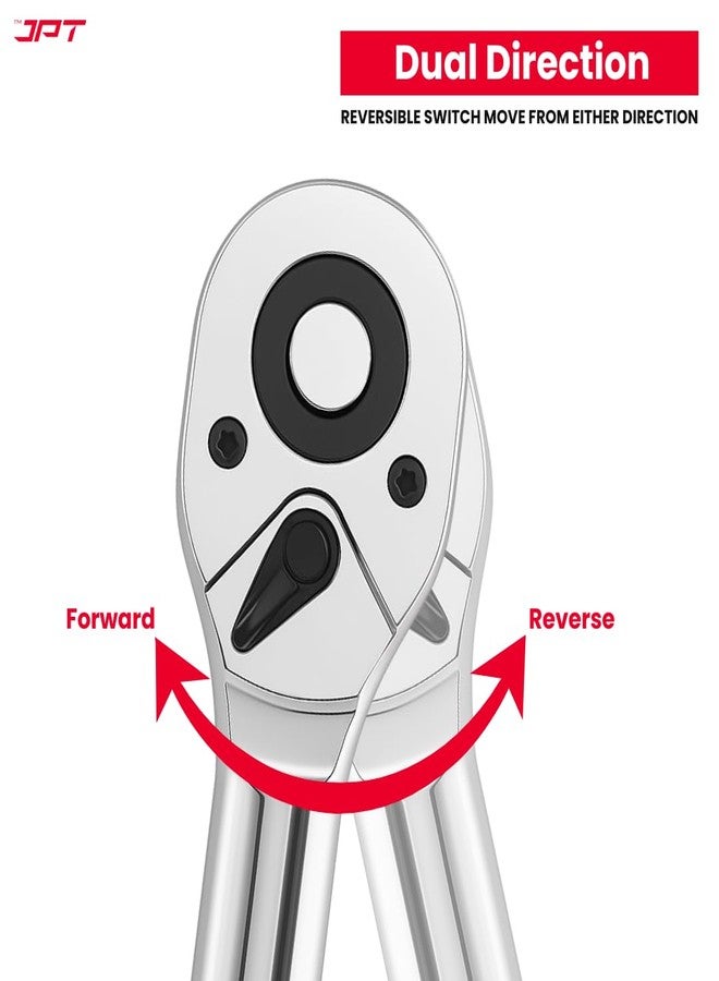 JPT مقبض/مفتاح ربط JPT شديد التحمل مقاس 3/4 بوصة | سقاطة قابلة للعكس بـ 24 سنًا | مصنوع من فولاذ الكروم والفاناديوم | مقبض سقاطة سريع الفك للصيانة الصناعية، وإصلاح السيارات، والدراجات النارية - Image 2